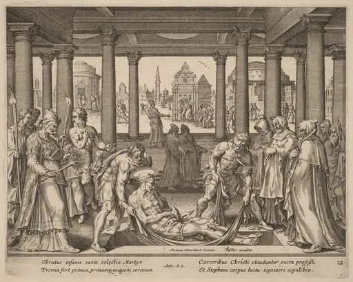Devout Men Carrying Saint Stephen to His Burial, by Philip Galle