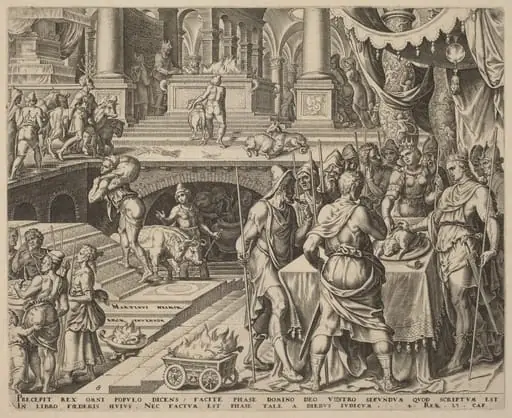 Josiah Celebrating Passover, by Philip Galle