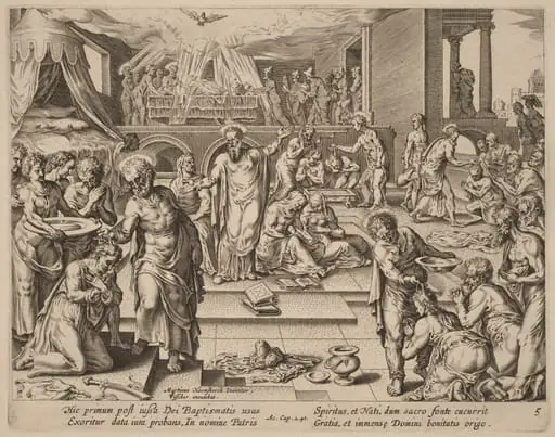 Many are Baptized, by Philip Galle