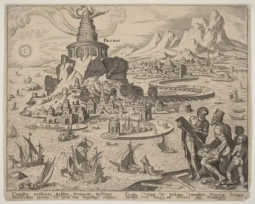 Pharos (The Lighthouse at Alexandria), by Philip Galle