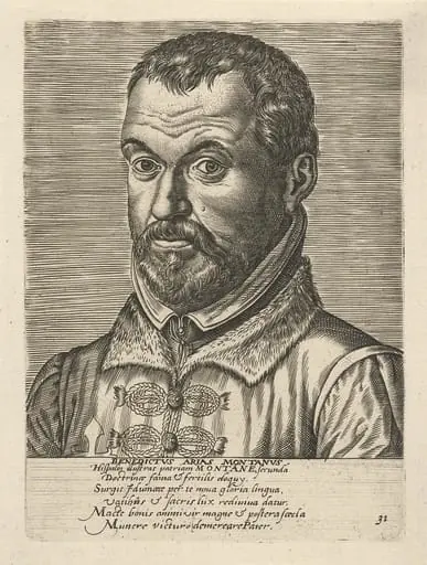 Portret van Benito Arias Montano, by Philip Galle