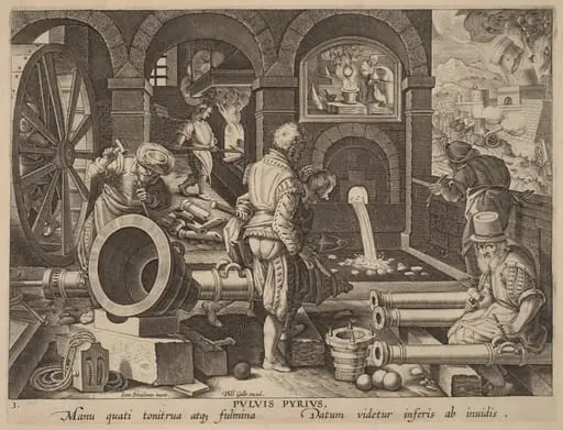 Pulvis Pyrius (Gunpowder), by Philip Galle