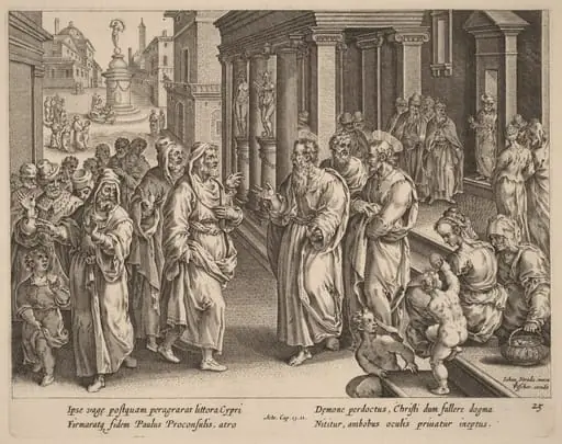 Saint Paul Disputes the Sorcerer, by Philip Galle