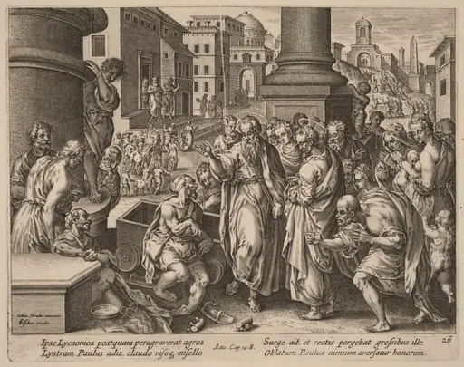Saint Paul Heals the Lame Man at Lystra, by Philip Galle