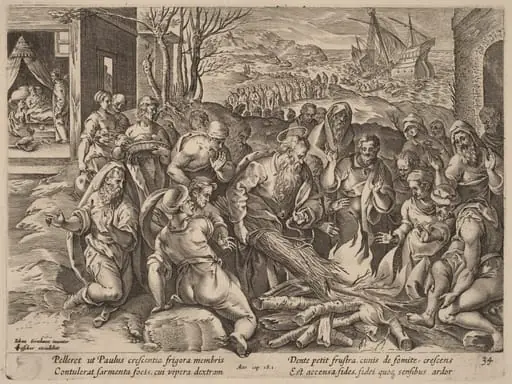 Saint Paul Shipwrecked on the Island of Melita, by Philip Galle