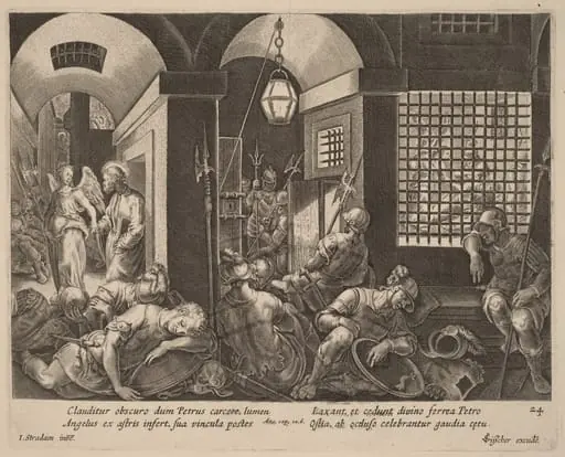 Saint Peter Delivered from Prison by an Angel, by Philip Galle