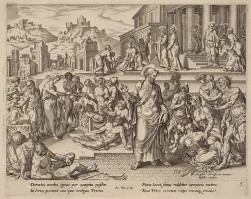 Saint Peter Healing the Sick with His Shadow, by Philip Galle