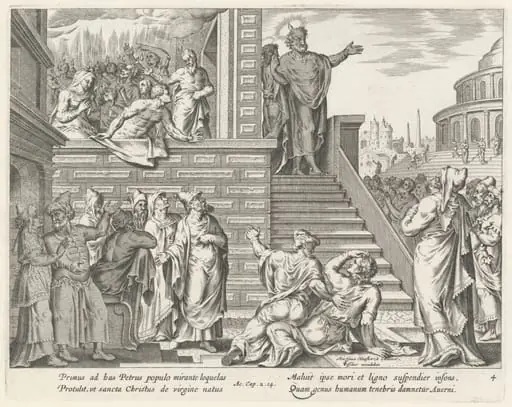 Saint Peter Speaks to the People about Christ, by Philip Galle