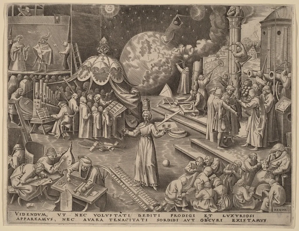Temperance, by Philip Galle, ink, 1559