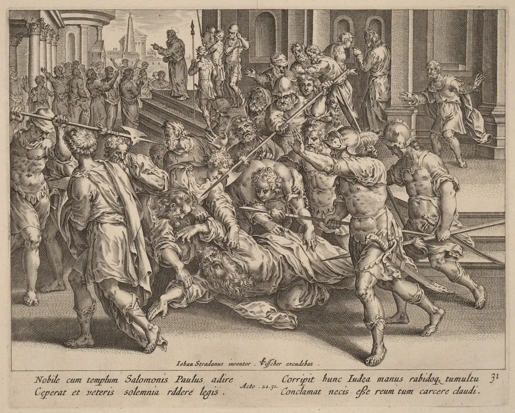 The Arrest of Saint Paul, by Philip Galle, ink, 1574