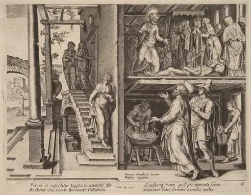 The Raising of Tabitha, by Philip Galle
