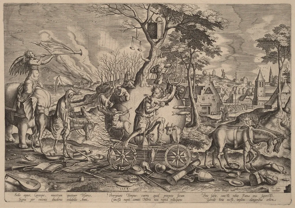 The Triumph of Time, by Philip Galle, ink, 1574
