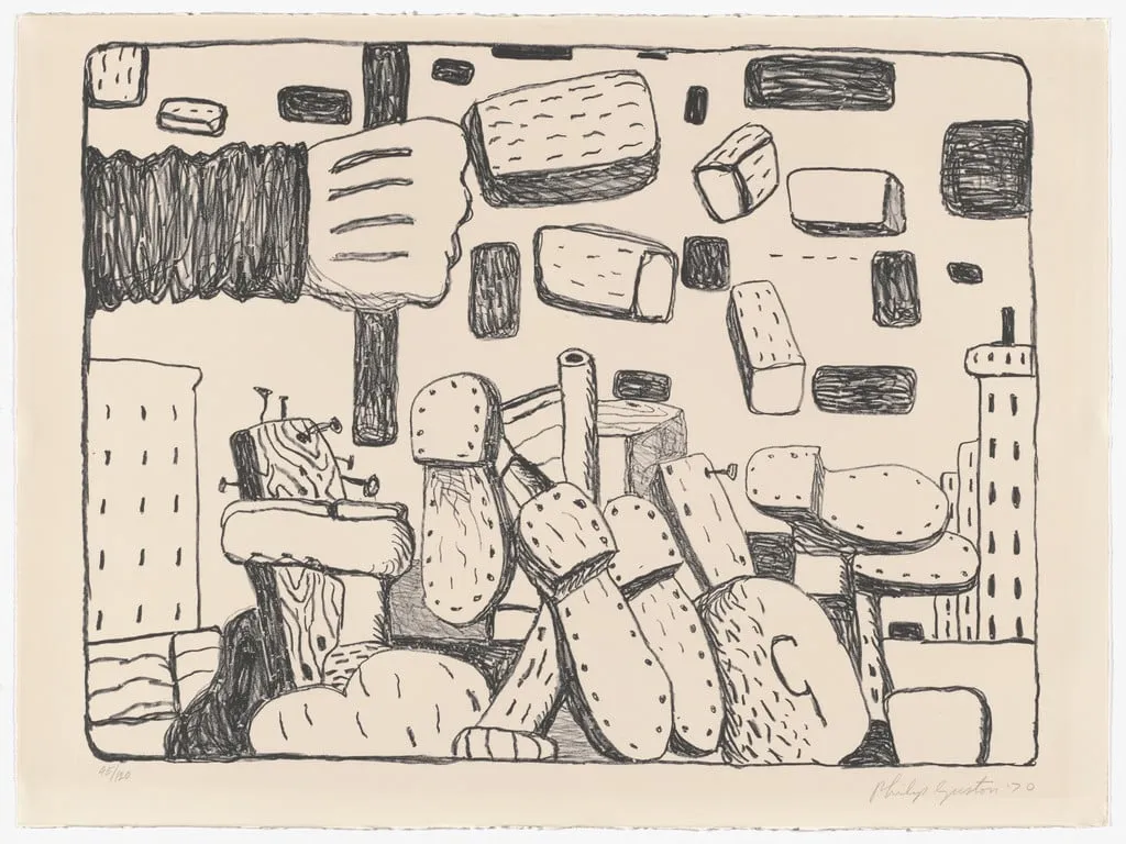 Untitled, by Philip Guston, ink, 1970