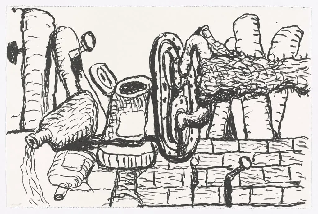 Untitled, by Philip Guston, ink, 1981