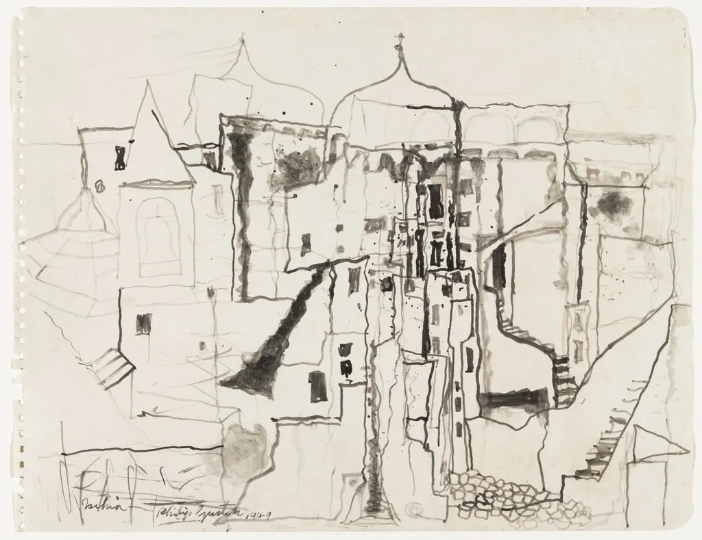 Untitled, by Philip Guston, ink, 1949