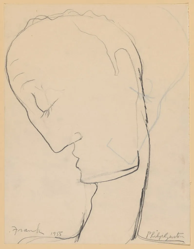 Untitled, by Philip Guston, graphite, 1955