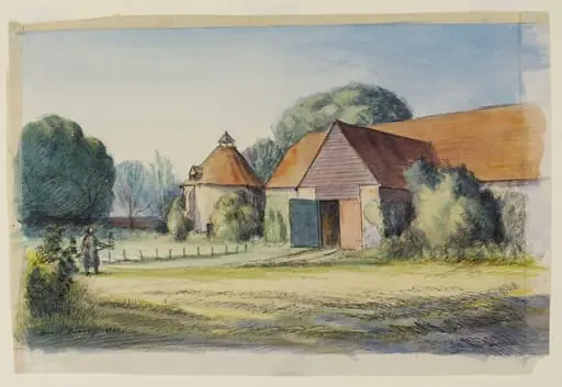 Tithe Barn and Dove House, Hurley, by Philip Hussey