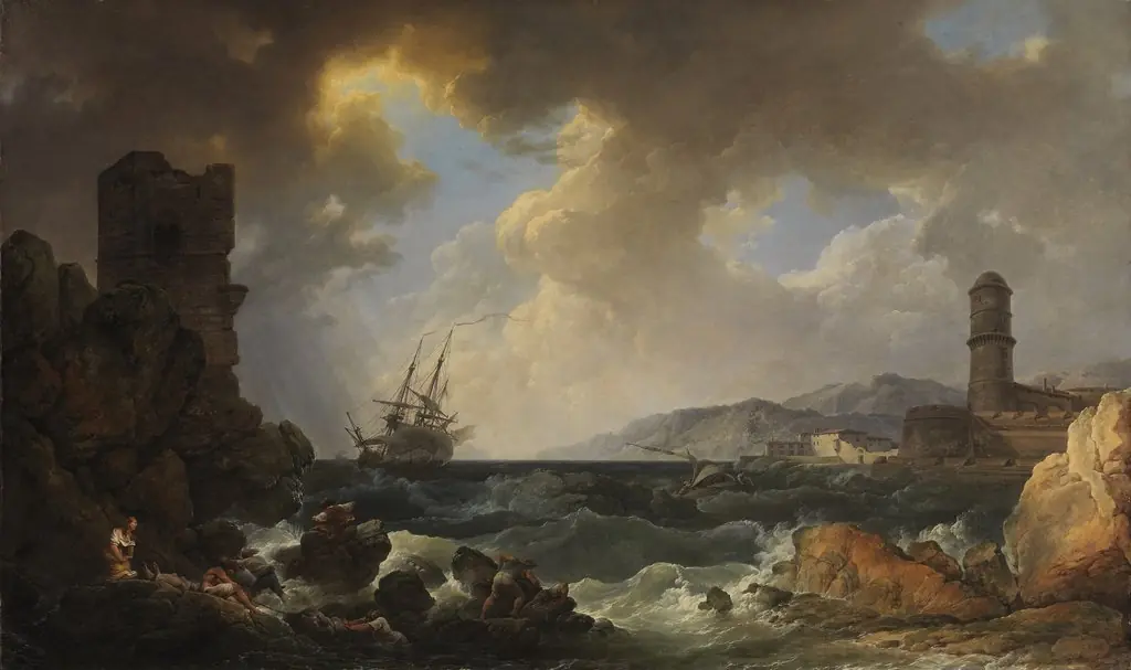 A Storm at the Entrance of a Mediterranean Port, by Philip James de Loutherbourg