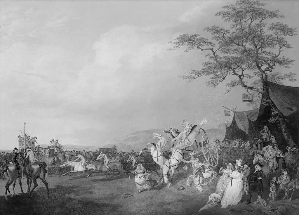 Gig Upsetting at the Races, by Philip James de Loutherbourg, oil, 1792