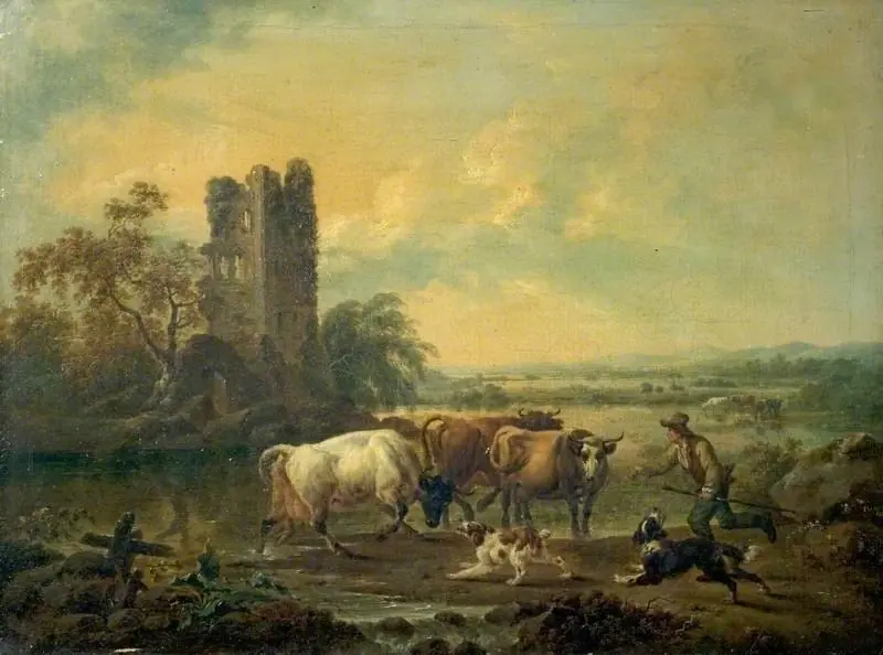 River with Cattle, by Philip James de Loutherbourg
