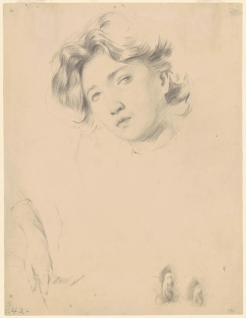 Study of a Girl, by Philip Leslie Hale, graphite, 1887