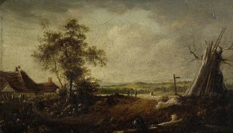Landscape with figures, by Philip Reinagle the younger