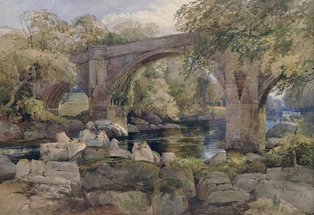 The bridge at Kirby Lonsdale, by Philip Sheppard, watercolor, 1857
