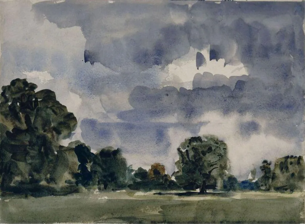 Haresfoot Park, near Berkhampstead in Hertfordshire, by Philip Wilson Steer, watercolor, 1915