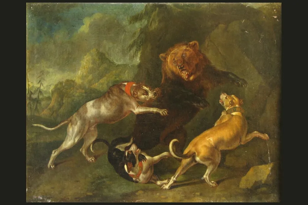 Vânătoare de urși. Pandant: Vânătoare de mistreți, by Philipp Ferdinand de Hamilton