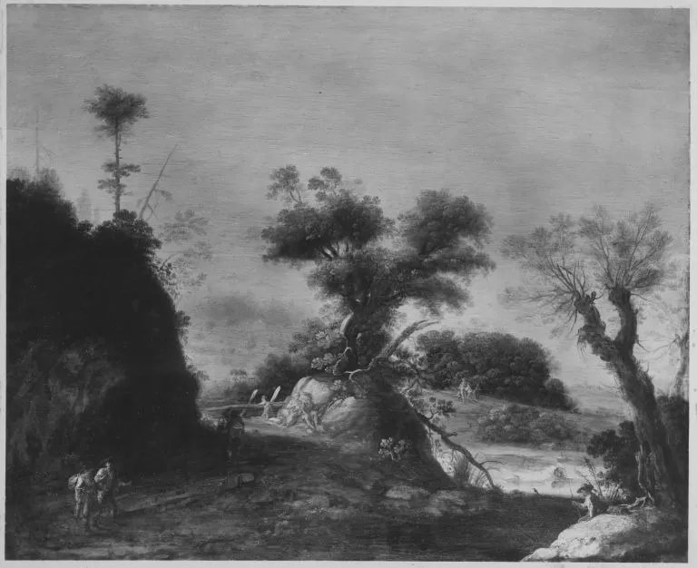 Baumlandschaft, by Philipp Hieronymus Brinckmann, unspecified, 1734