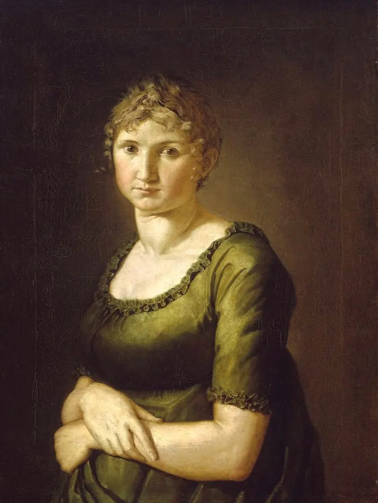 Portrait of Pauline in green dress, by Philipp Otto Runge