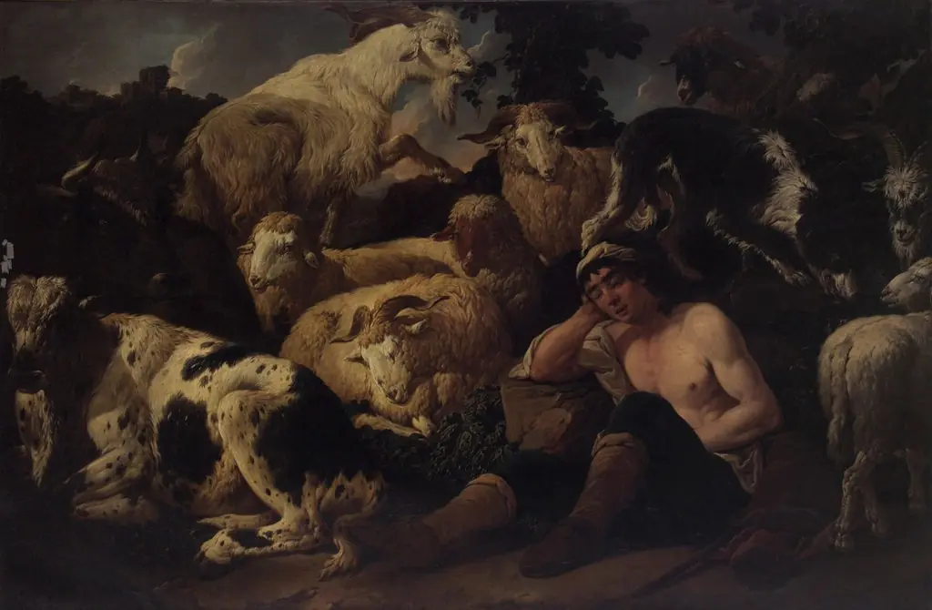 Herde mit schlafenden Hirten, by Philipp Peter Roos