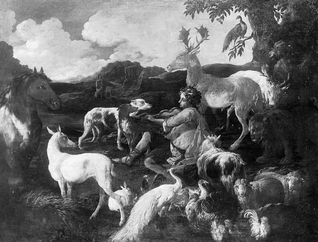 Orpheus and the animals, by Philipp Peter Roos