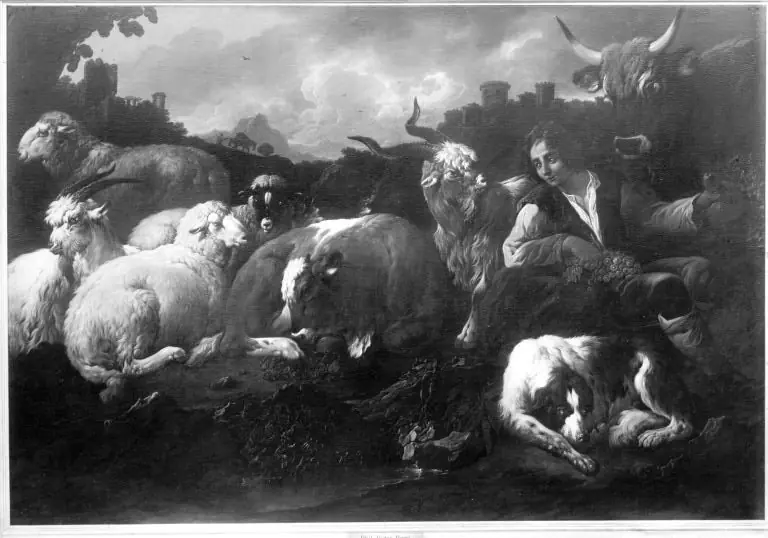 Ruhende Herde mit Hirten, by Philipp Peter Roos