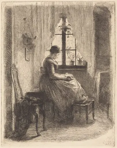 Young Woman Reading by a Window, by Philipp Rumpf