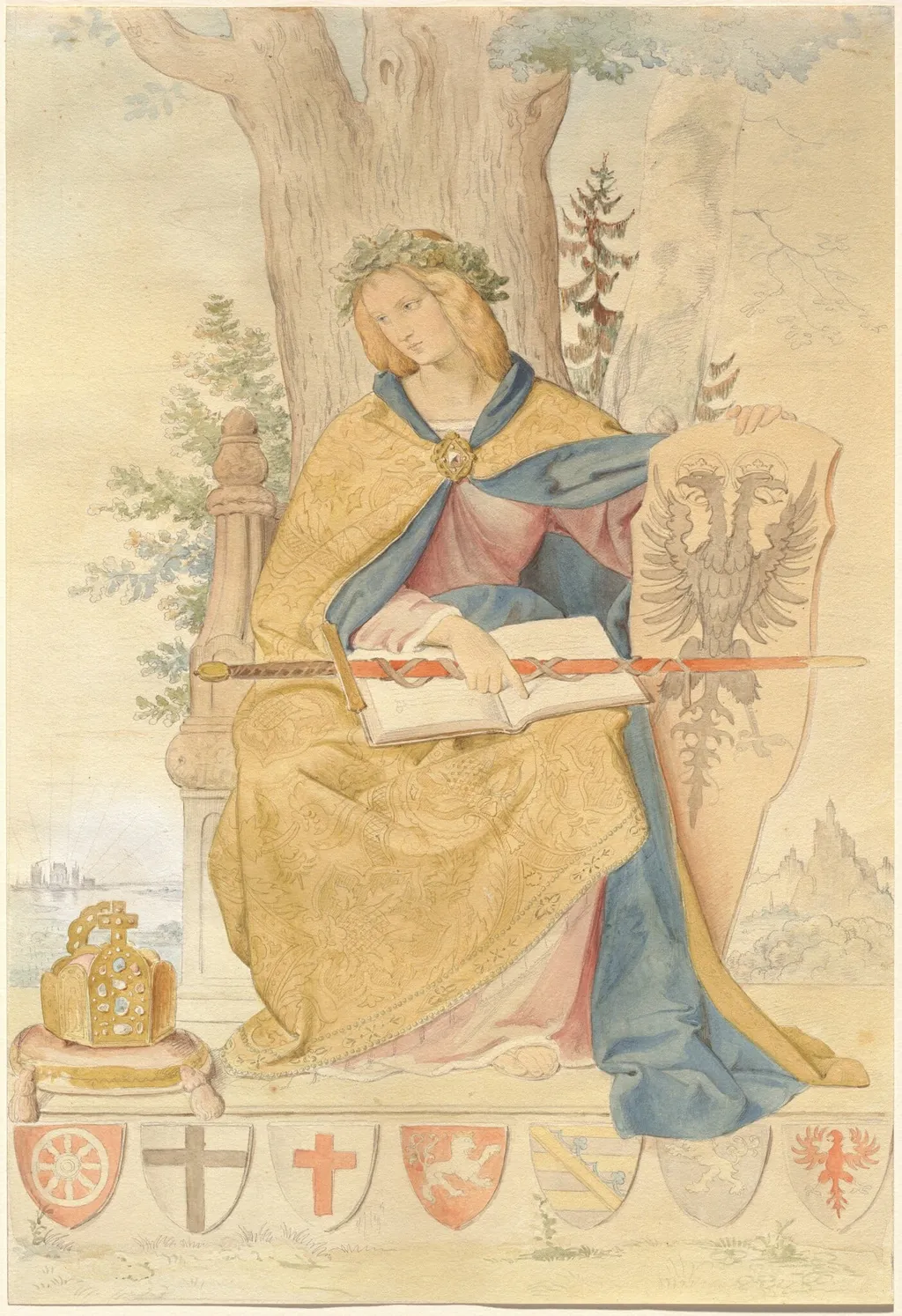 Germania, by Philipp Veit, ink, 1834