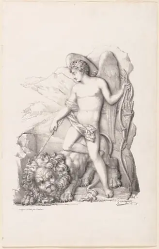 L’Amour terrassant un lion (Personification of Love Vanquishing a Lion), by Philippe-Auguste Hennequin
