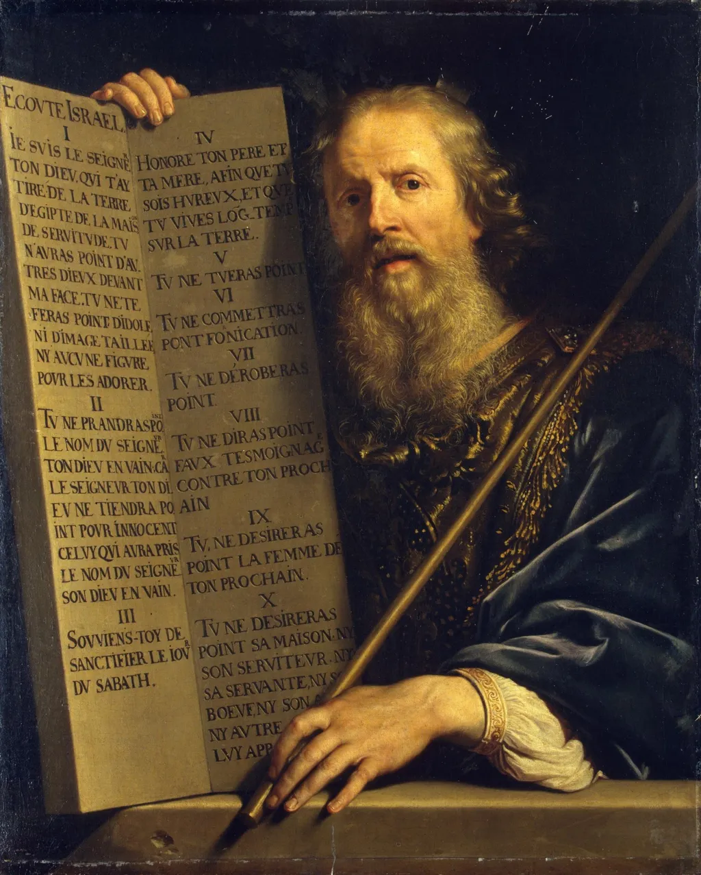 Moses with the Ten Commandments, by Philippe de Champaigne, oil, 1648