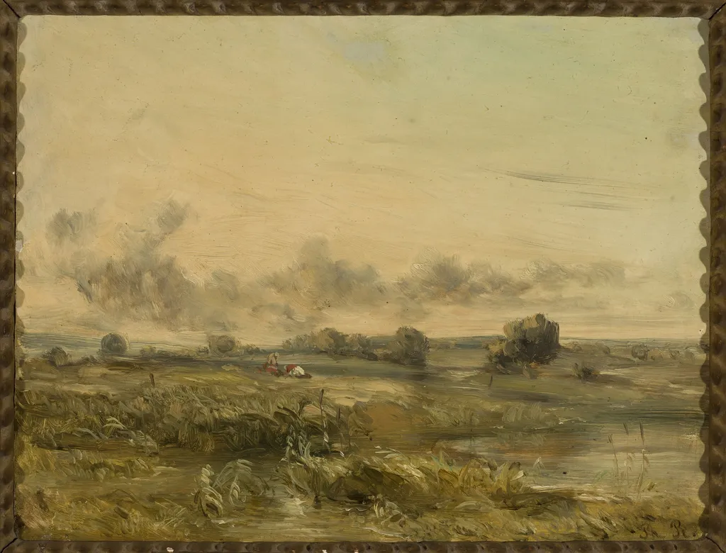 Landscape, by Philippe Rousseau, oil, 1855