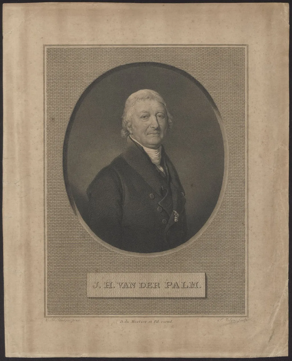 Portrait of J.H. van der Palm, by Philippus, Velijn, unspecified
