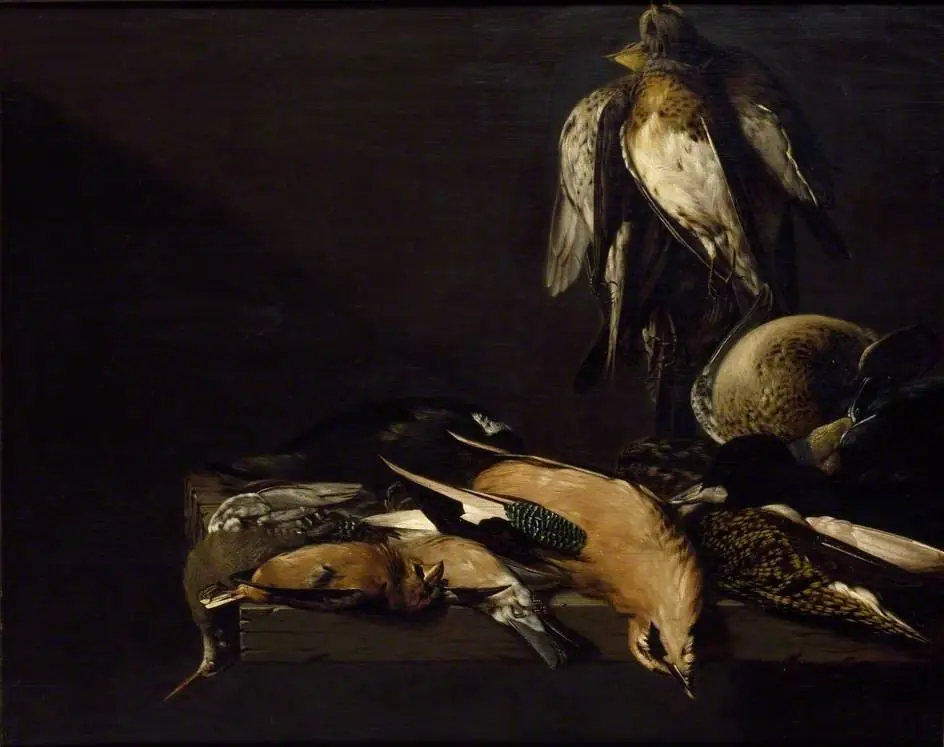 Still Life of Game with four Plovers, by Philips Angel