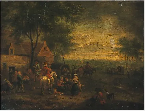 A Halt with Caravans, by Philips Wouwerman, unspecified, 1653