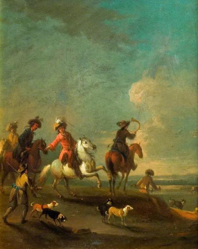 A Hawking Party, by Philips Wouwerman, oil, 1653