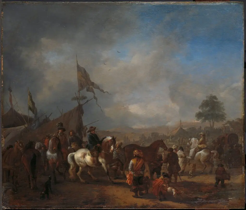 An army camp, by Philips Wouwerman