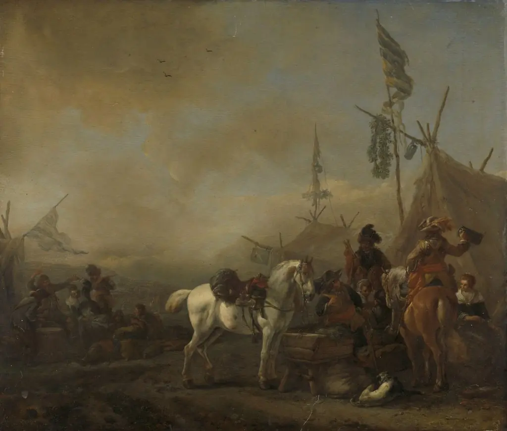 An army camp, by Philips Wouwerman