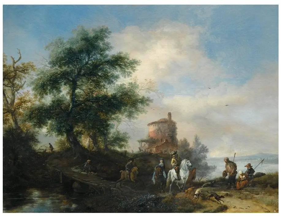 Departure of the hunt, by Philips Wouwerman