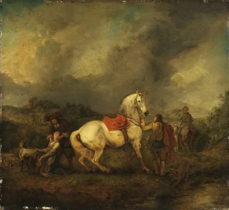 Falconer before Riding Out, by Philips Wouwerman, unspecified, 1643