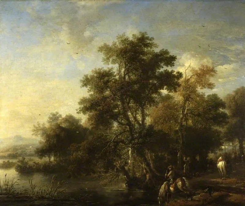 Landscape with a sporting party, by Philips Wouwerman