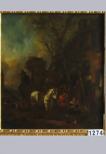Popas lângă cârciumă (în registrul inventar: Lângă cârciumă), by Philips Wouwerman