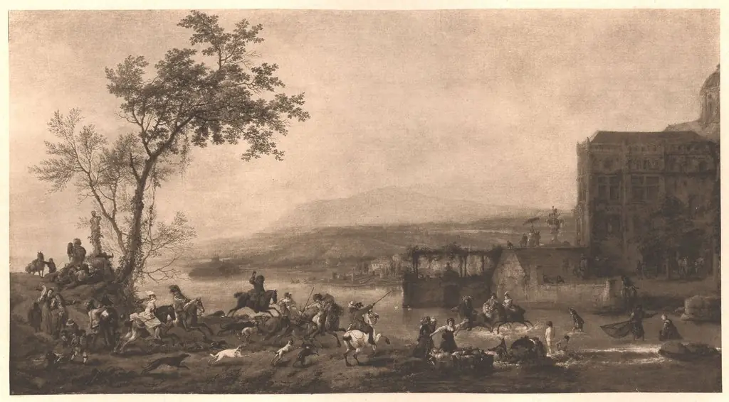 Stag Hunt near a River
